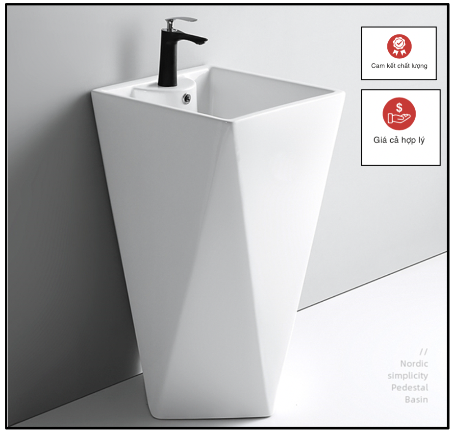 Lavabo trụ đứng - lavabo sứ chân lbc03. giá gốc 6500000