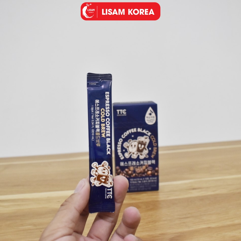 Cà phê đen Espresso ủ lạnh Hàn Quốc 500ml (10mlx 50 gói)