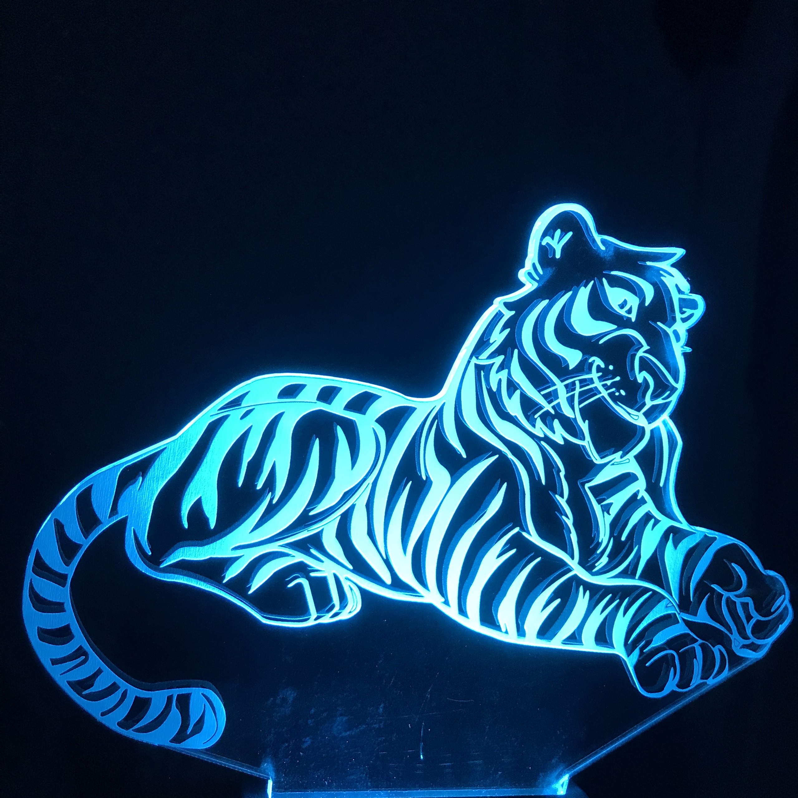 Đèn Led con hổ 3D tạo nên không gian sống động, cho bạn cảm giác như đang sống trong một khu rừng rậm đầy rẫy. Các chi tiết chân thật và màu sắc sắc nét sẽ khiến bạn thích thú.