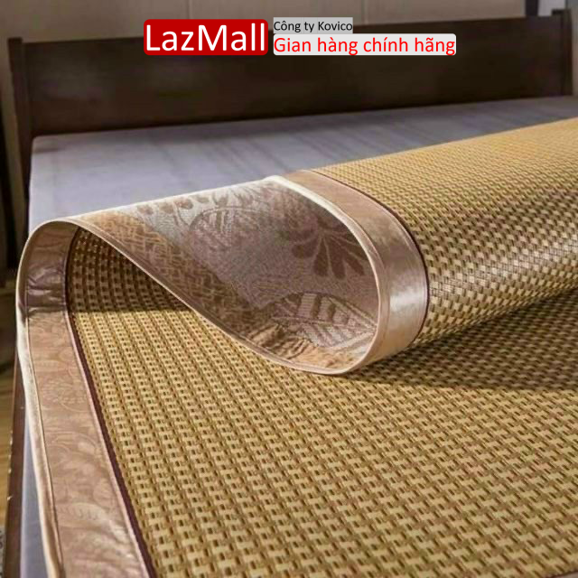 Chiếu điều hoà gấp lụa, chiếu mây điều hòa cao cấp 2 mặt mây và lụa
