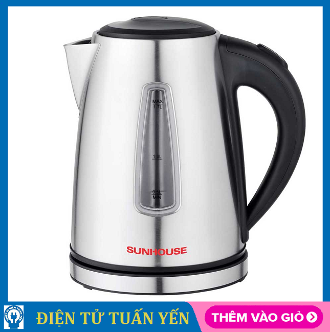 Ấm siêu tốc 1.8L Sunhouse Happy Time HTD1081 thân ấm xoay 360 độ tự động ngắt khi sôi - Hàng chính hãng