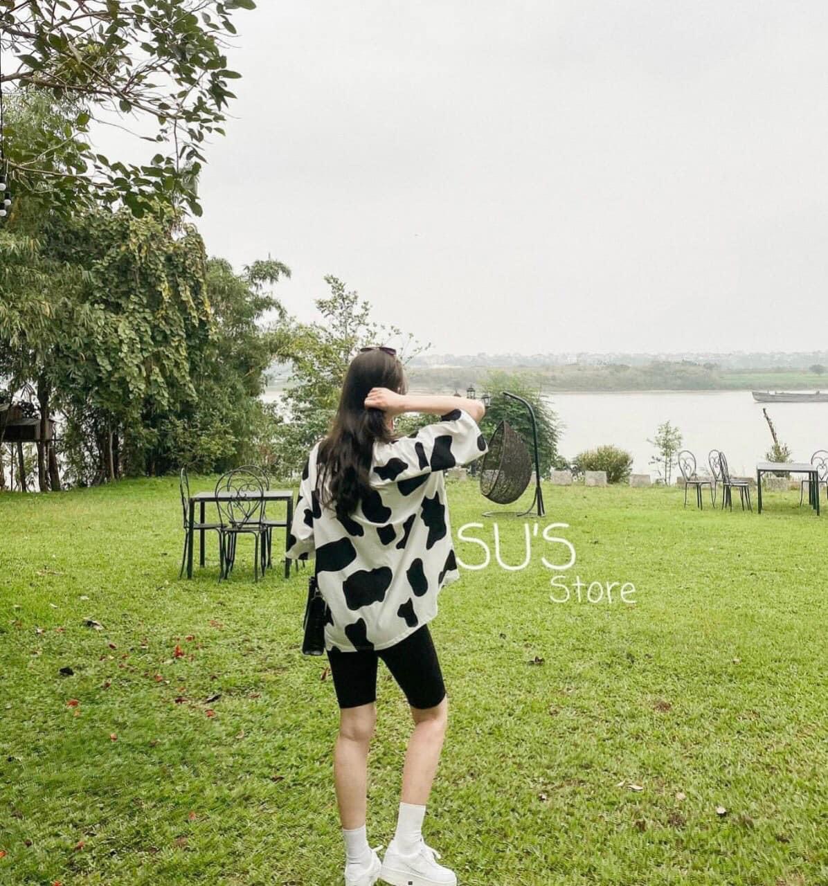 SET QUẤN NGỐ LEGGING + TSHIRT BÒ SỮA