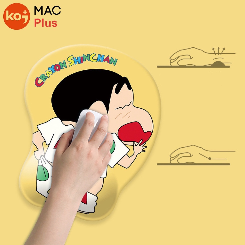 Bộ Lót Chuột Kê Tay Gõ Phím Crayon Shin Chan (Lót Chuột Cậu Bé Bút Chì, Cu Shin, Đệm Tay Silicon, Công Thái Học )