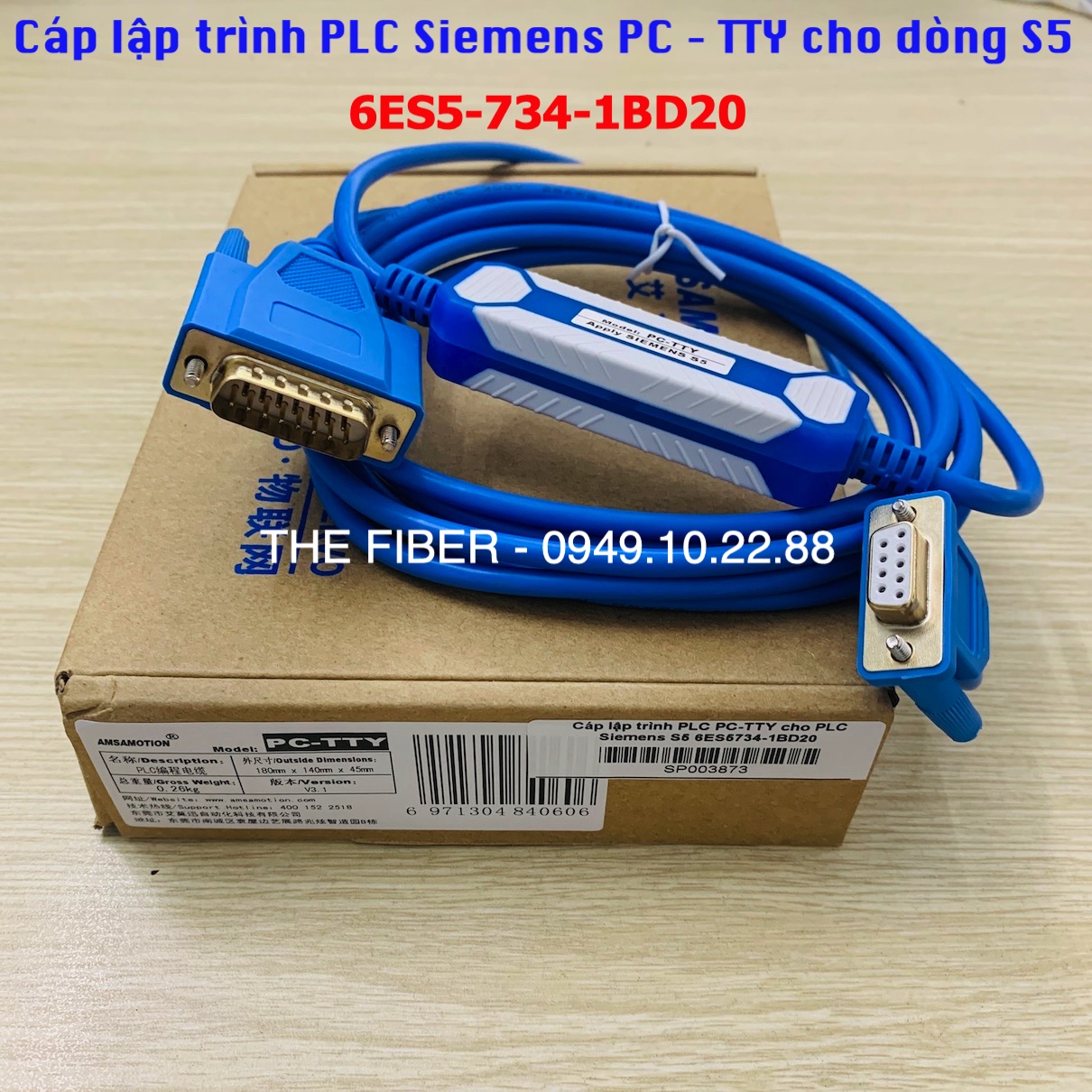 Cáp lập trình plc pc-tty cho plc siemens s5 6es5734-1bd20