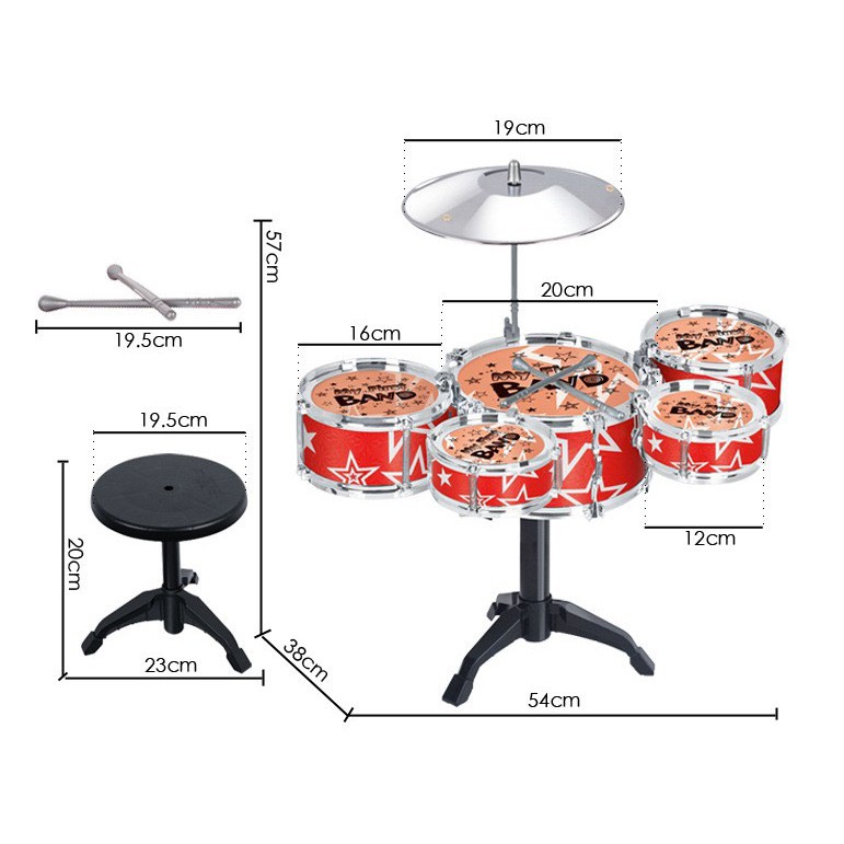 Bộ Trống Chập Jazz Drum 5 Trống Cho Bé