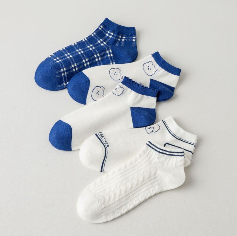 Set 10 Đôi Tất Vớ Nữ Ngắn Cổ Bèo Blue