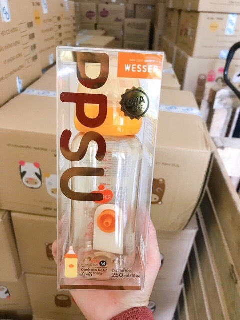 [HCM][MỚI NHẤT] BÌNH SỮA WESSER CỔ HẸP CAO CẤP PPSU MẪU MỚI 60ML/140ML/240ML