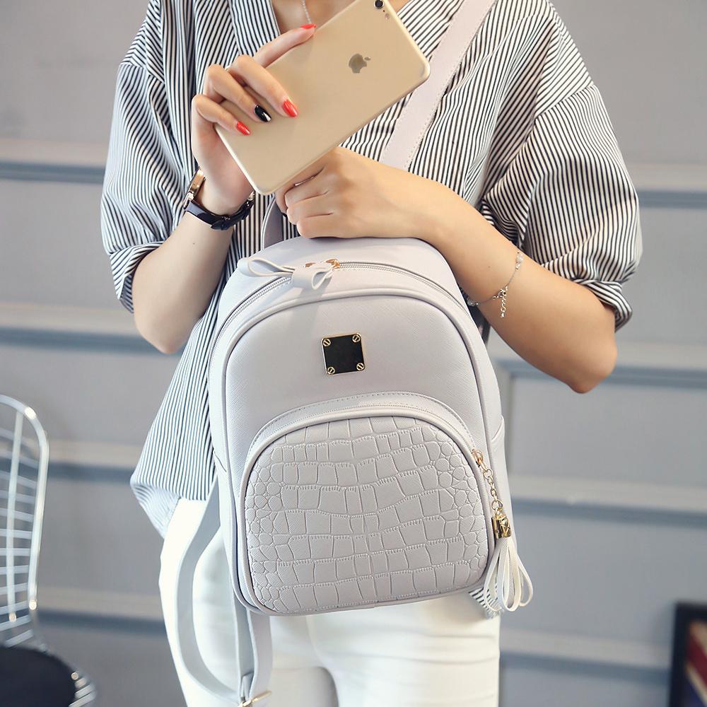 [HCM]Balo Nữ Siêu Xinh Vân Cá Sấu Xám