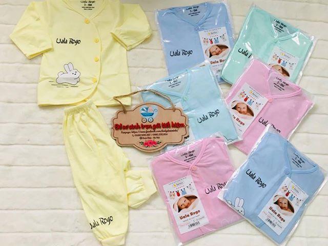 Bộ uara rogo in hình cotton đẹp-Bộ quần áo sơ sinh quần đáp đũng