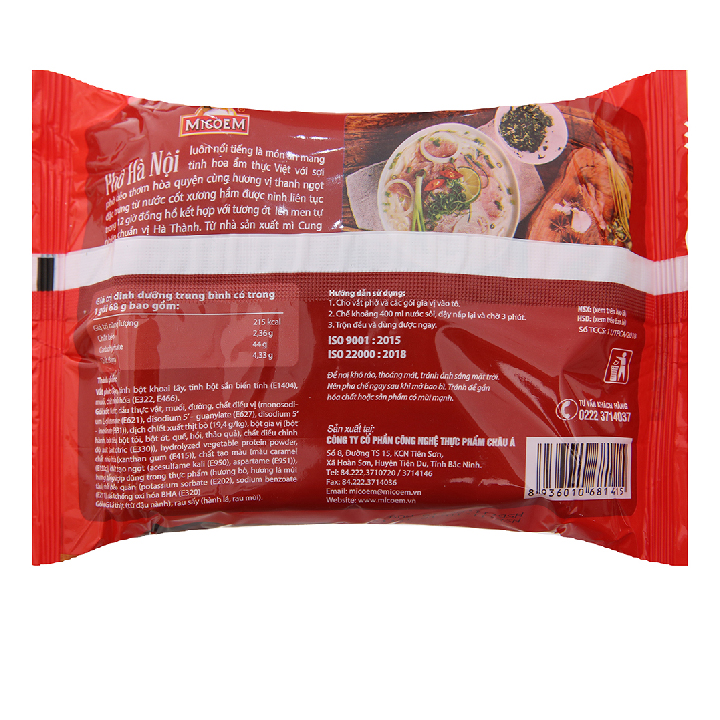 combo 5 goi Phở bò cung đình Hà Nội 68g -