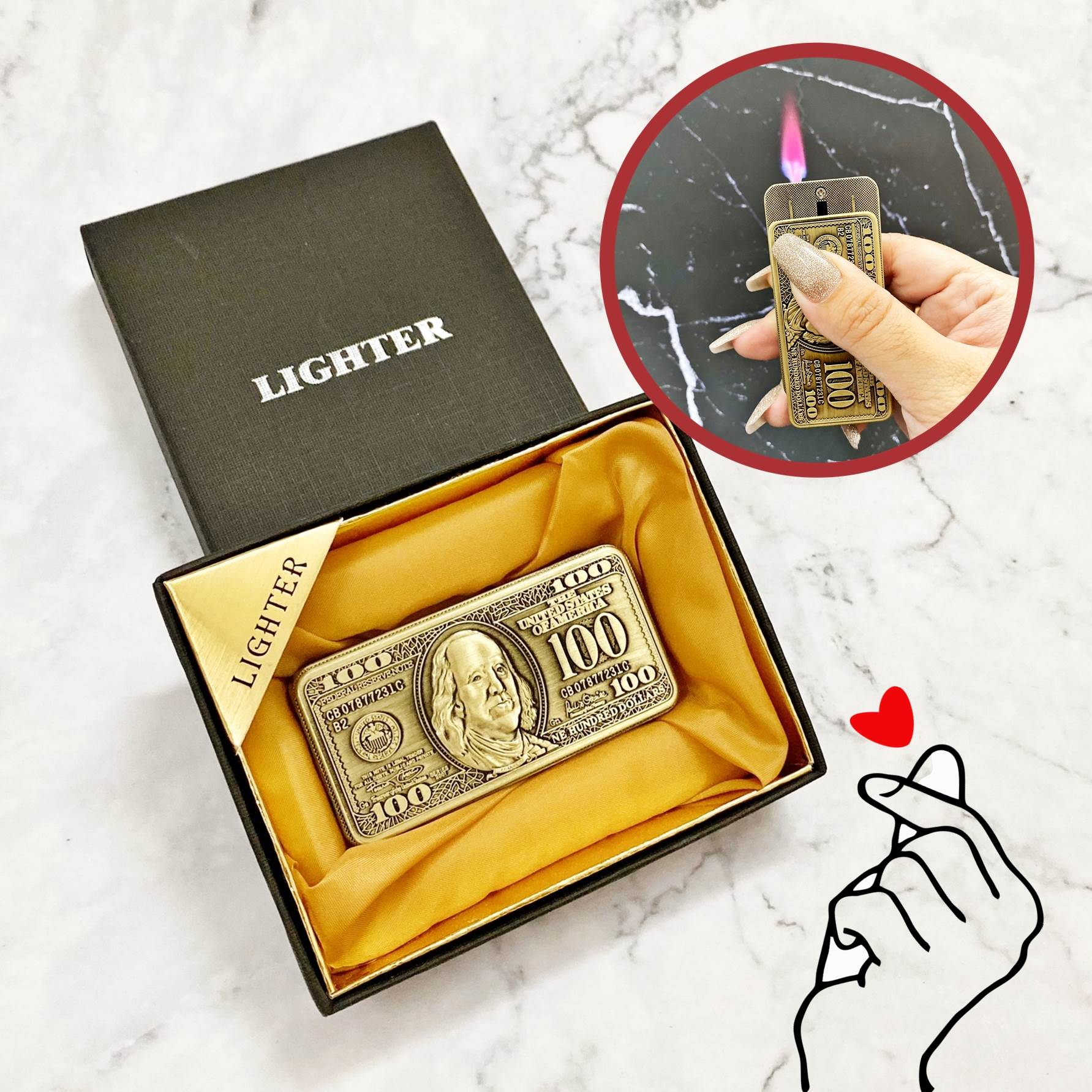 Bật lửa khè - trượt hình 100 do có tia lửa đỏ -