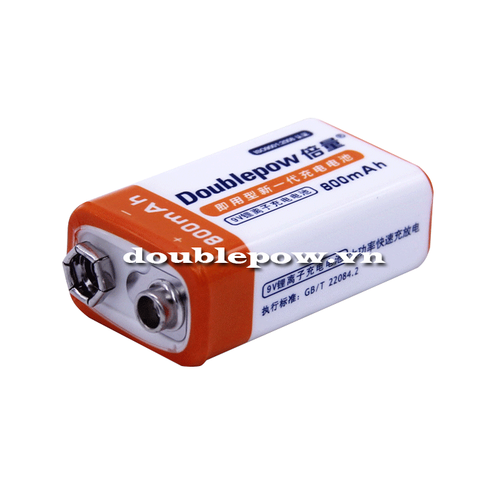 Pin sạc 9V-6F22 Doublepow 800mAh dung lượng thật