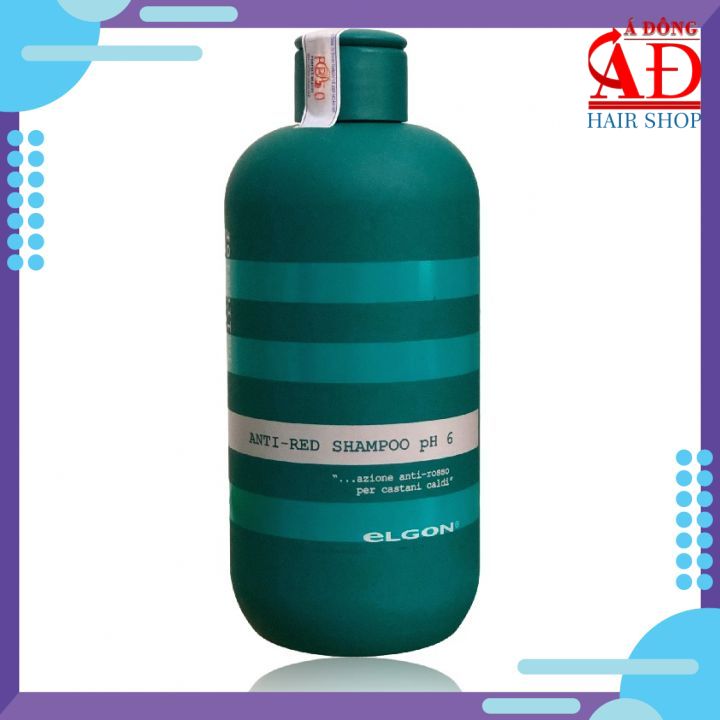 [+Tặng mũ trùm] Dầu gội Elgon Colorcare Anti-red shampoo khử ánh đỏ và chăm sóc tóc nhuộm màu rêu pH6 Ý 300ml