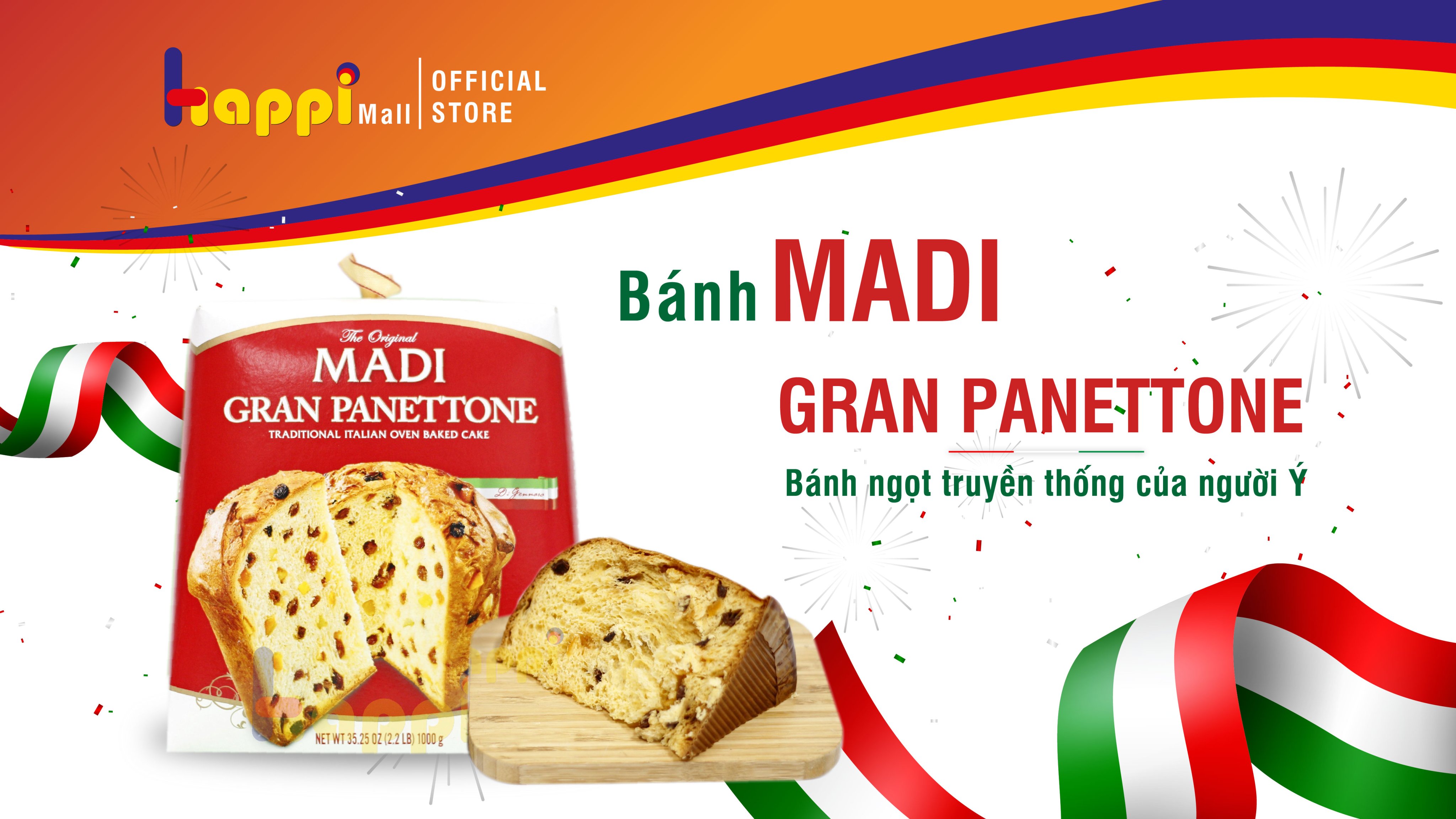 Bánh Madi Gran Panettone Italian Cake (1000g)