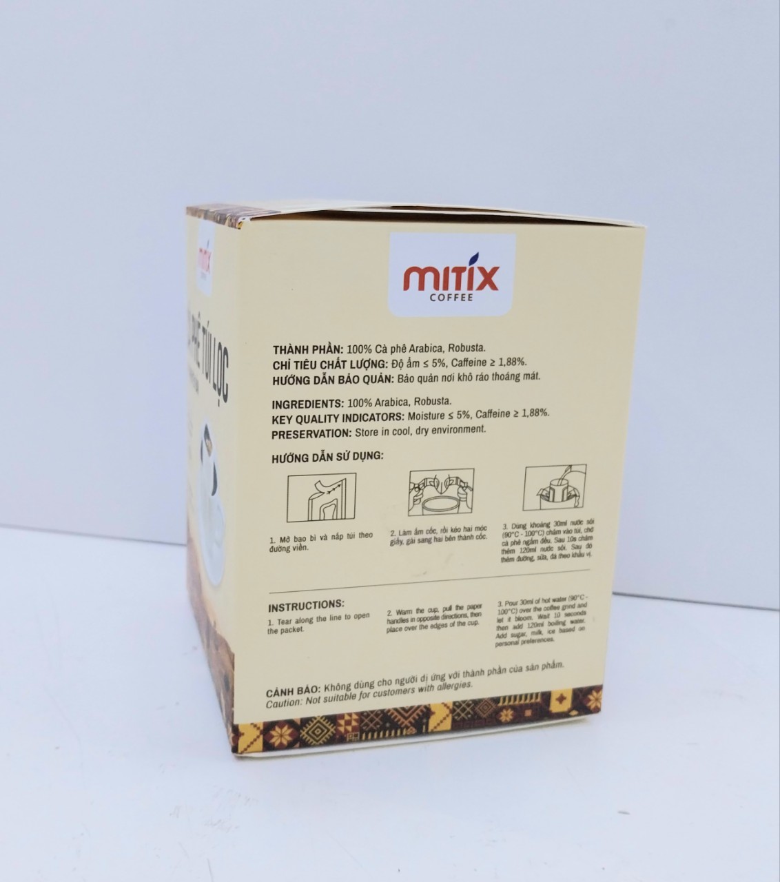 Cà phê túi lọc Mitix 120g ( 10 gói x12g)