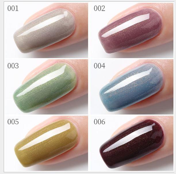 Sơn móng gel AS set 6 màu nhũ LJ