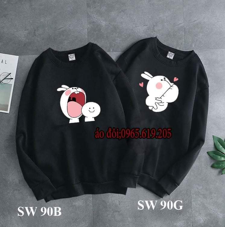 [FREESHIP] ÁO SWEATER ĐÔI IN HÌNH CUTE