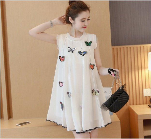 Đầm voan suông form rộng đính bướm xinh beyeu1688 - zby6094