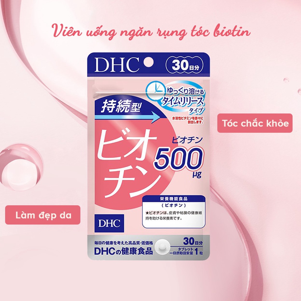 Viên Uống DHC Biotin Ngăn Rụng Tóc Sustained Release Biotin 30 Ngày (30v/gói)