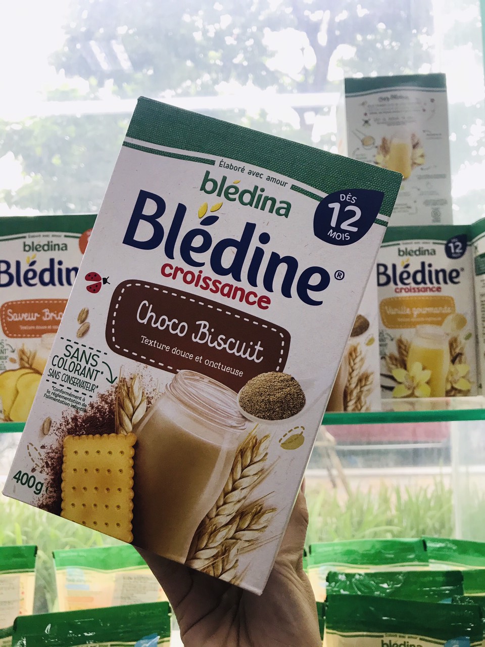 Bột pha sữa BLEDINA - Pháp 400g vị choco bích quy 12M date 2025