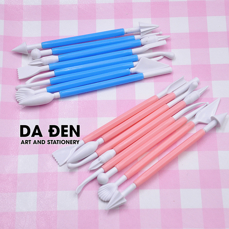 [DA ĐEN] Bộ Dụng Cụ Tạo Hình Đất Sét 8 Món