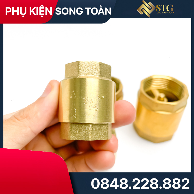 1-Way Valve & Spring Flow Stop Valve - Brass - Standard Threaded