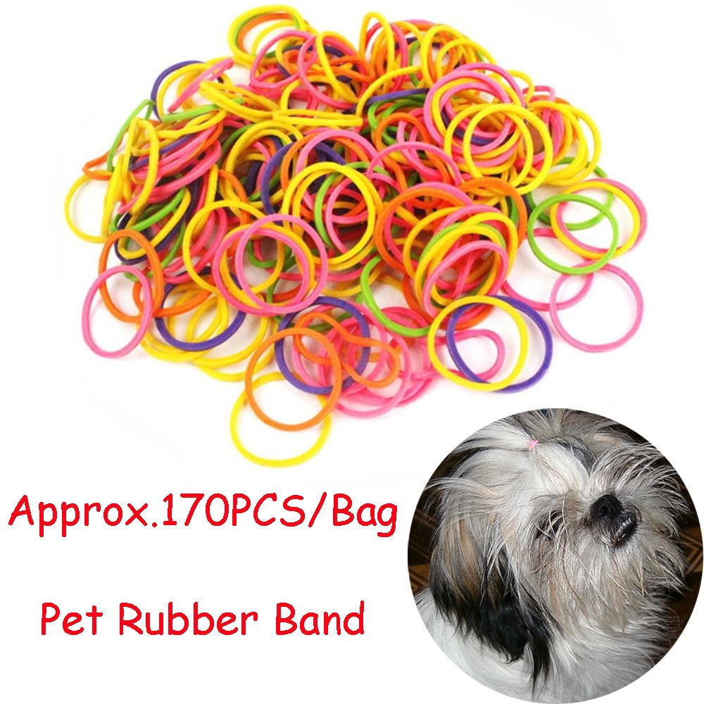 170Pcs small rubber bands Bands Colorful Pet Dog Rubber Bands Braids