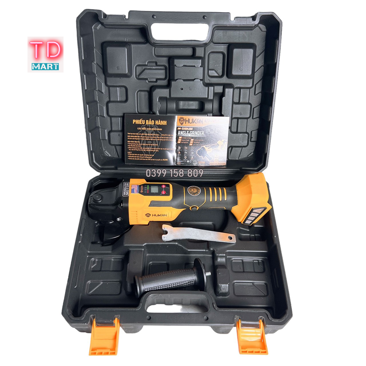 Thân máy mài pin HUKAN HK AG8300BL,chỉnh lực điện tử,chân pin phổ thông,máy không chổi than.