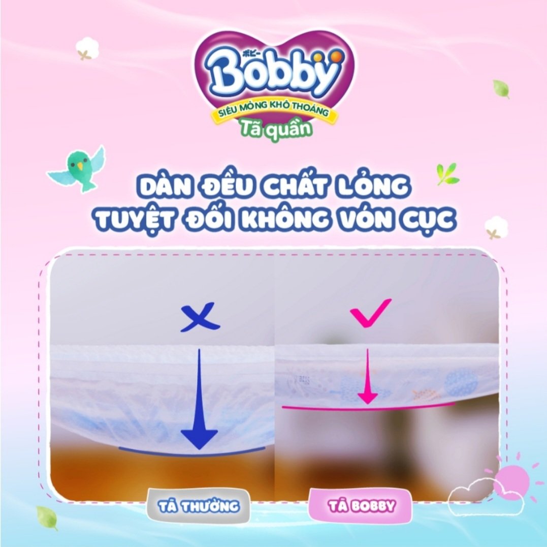 Tã quần Bobby M76+8 gạo non organic