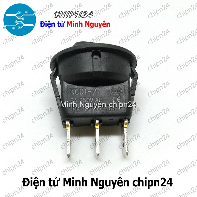[2 cái] (F98.5) Công tắc Tròn Dẹp 20MM Đen 3 Chân 3 Vị Trí (6A 250VAC) (CTTD3C) - HH004164