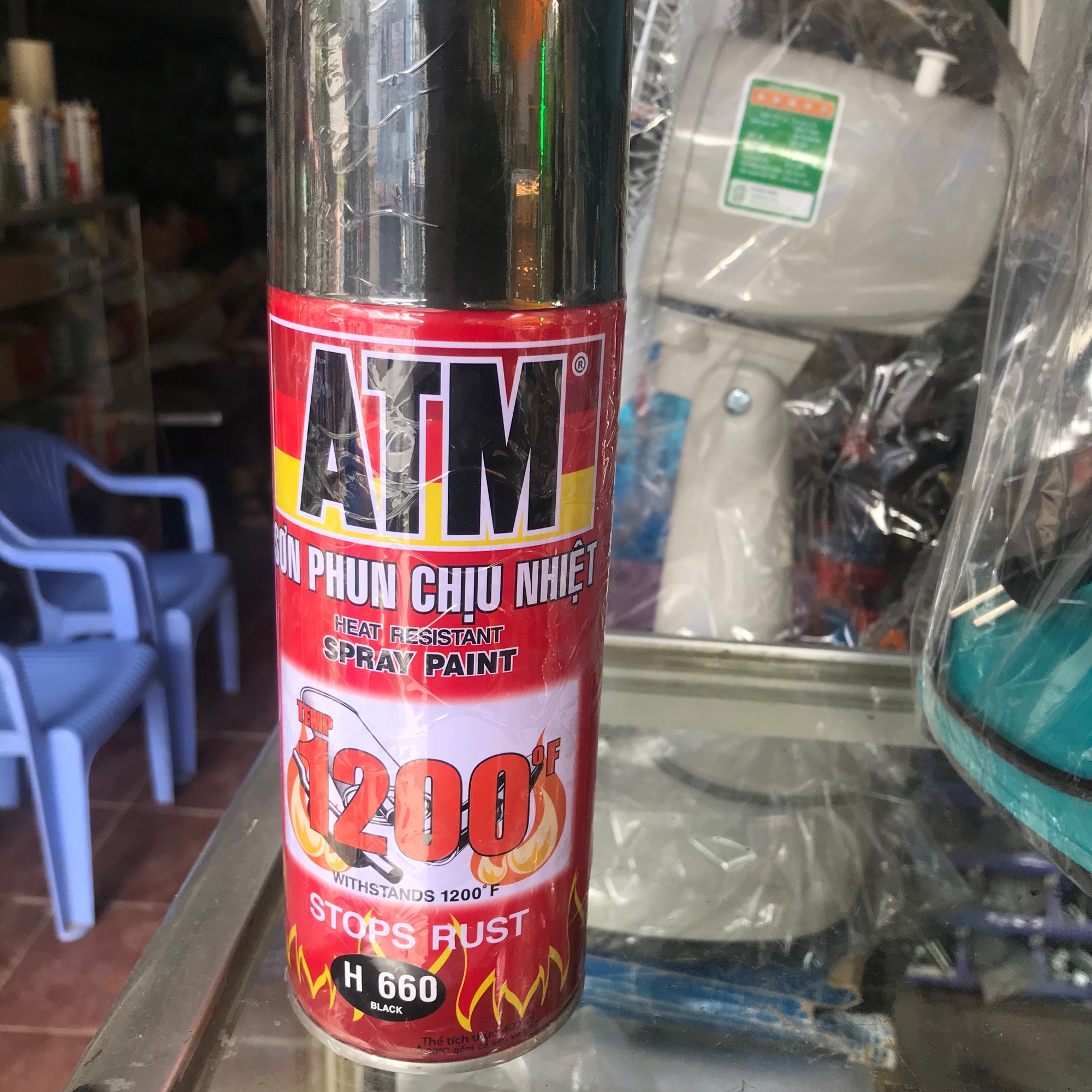 [HCM]Sơn xịt chịu nhiệt ATM H660 - Đen