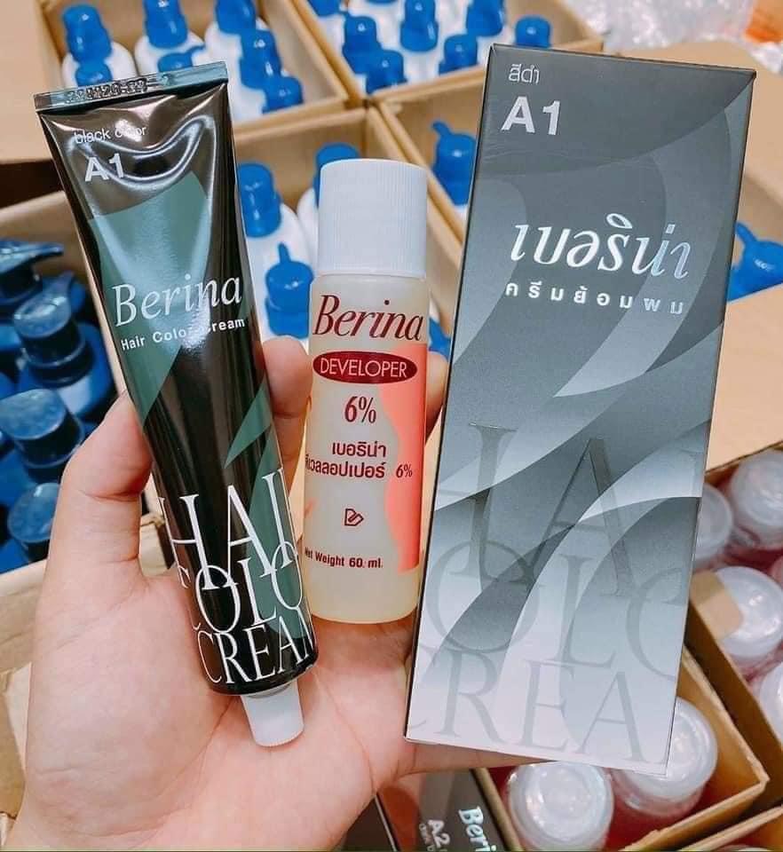 Thuốc nhuộm tóc Berina Thái Lan phủ bạc màu A1, A2