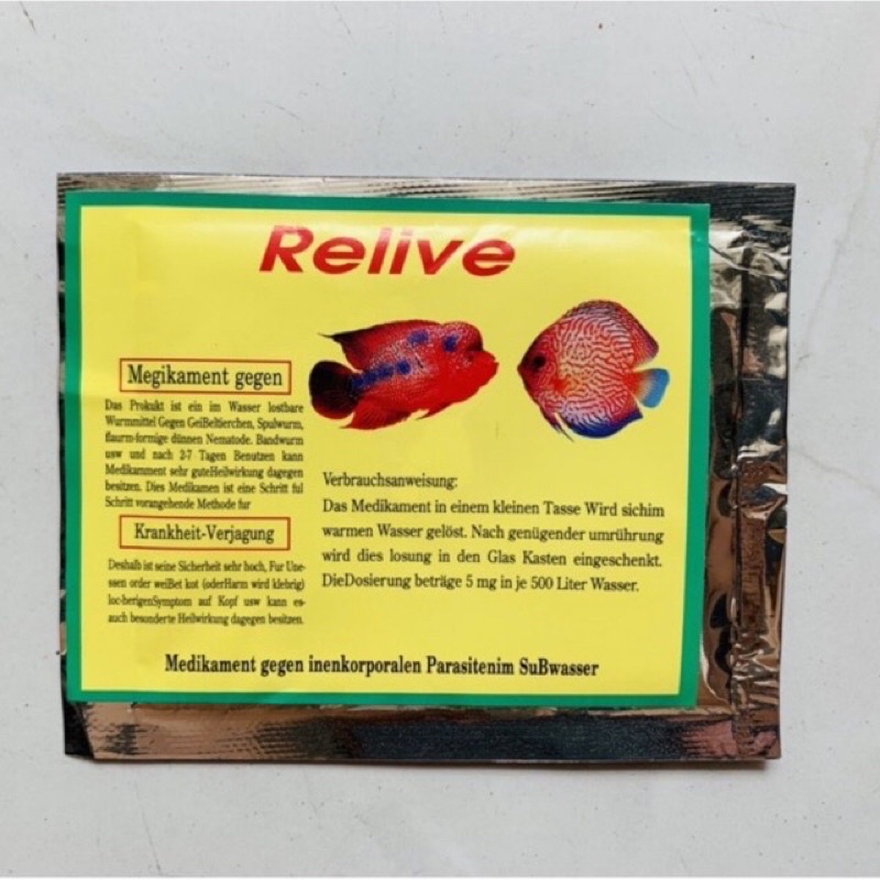 Bột hỗ trợ đường ruột,sình bụng,phân trắng,biếng ăn RELIVE cho cá cảnh