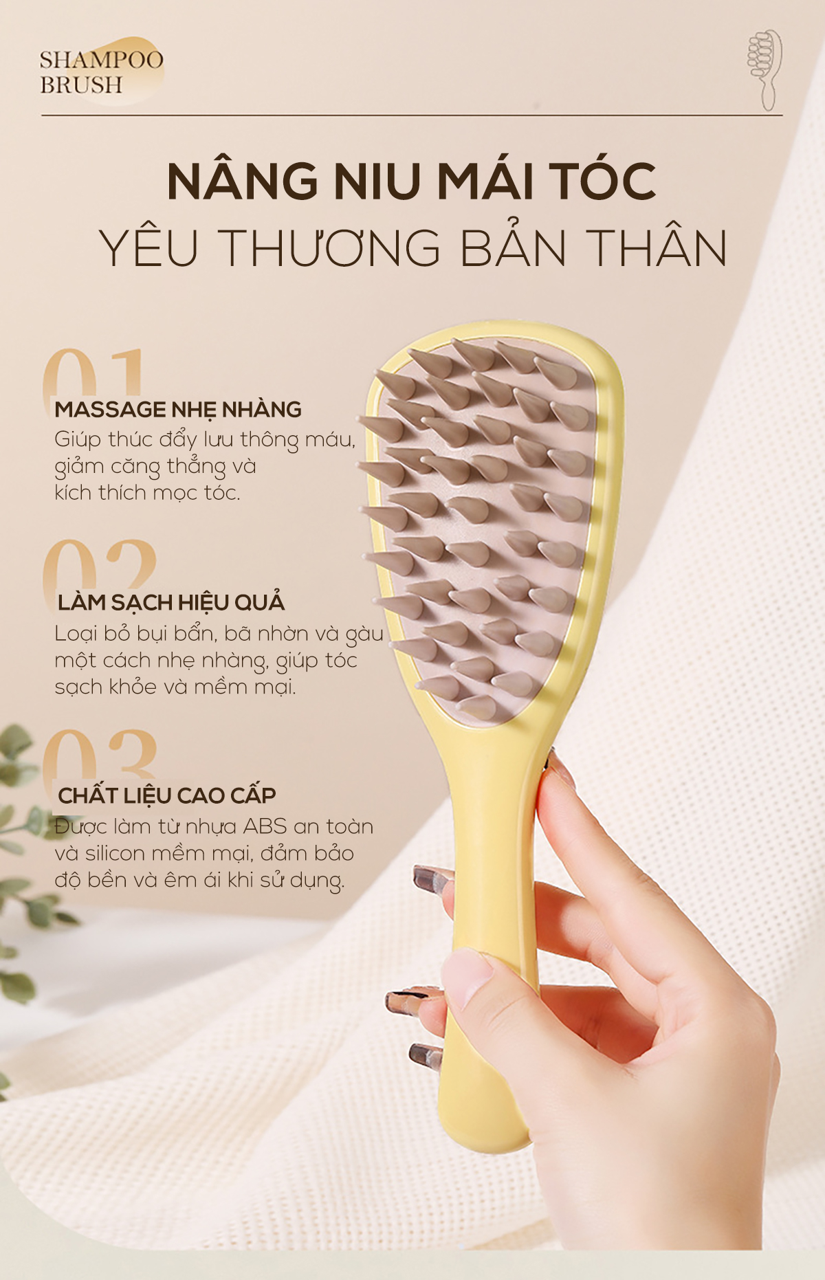 LAVY STORE - Lược massage da đầu gỡ rối tóc và gội đầu thư giản