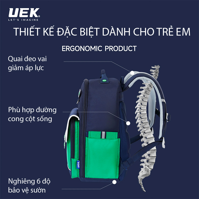 Balo Chống Gù UEK Siêu Nhẹ Chống Bám Bẩn Chống Thấm Nước Tặng Kèm Túi Xách Học Thêm Balo Học Sinh Cặp Sách Chống Gù