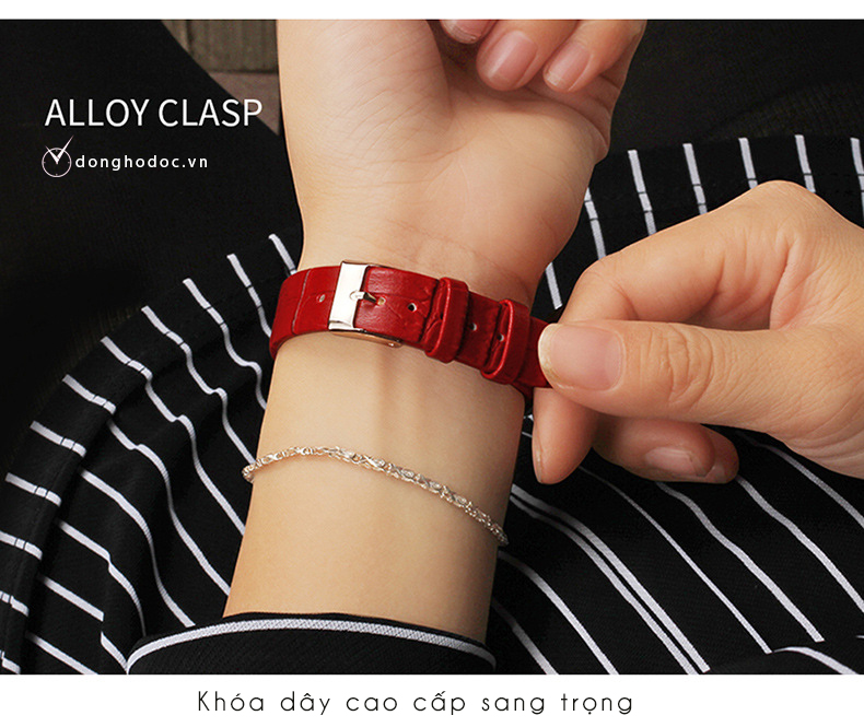 Đồng hồ nữ SANDA P196 Máy Nhật Bản, Dây Da Mềm Cao Cấp