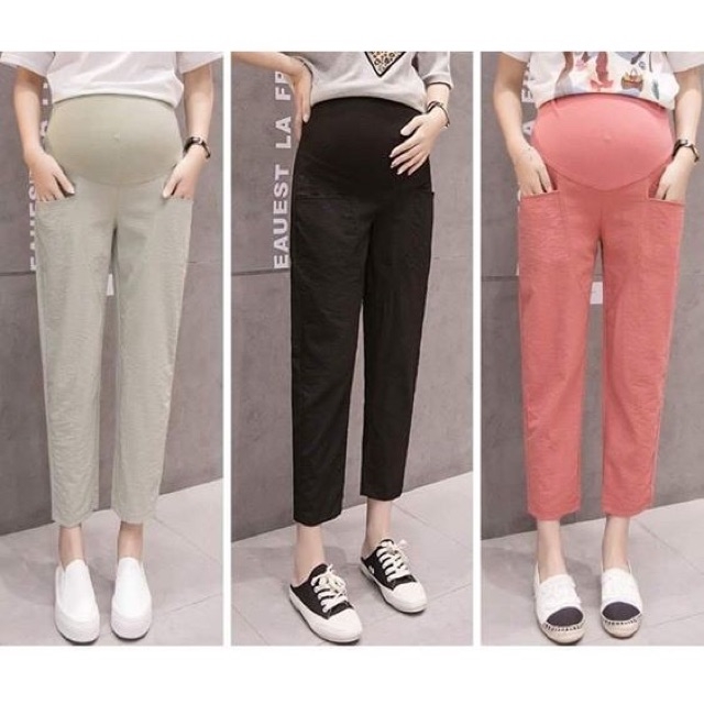 Quần Bầu Baggy Đũi Vạt Chéo Có Chun Chỉnh Siêu Mịn Mát