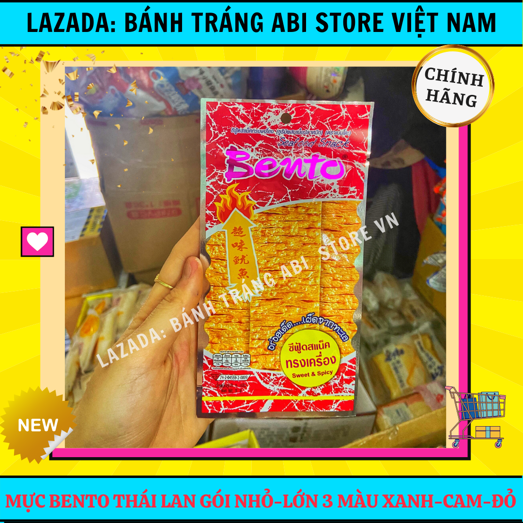Khô Mực Bento cay Thái Lan Tẩm Vị nhiều loại  sợi/xanh/đỏ/cam/tím/đen/lá/xtra gói nhỏ 5g và gói lớn 20g