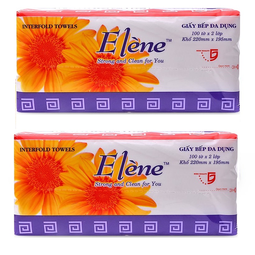 [Chính hãng] Khăn giấy bếp Elène đa dụng gói 100 tờ ( 2 lớp ) [Ảnh thật]