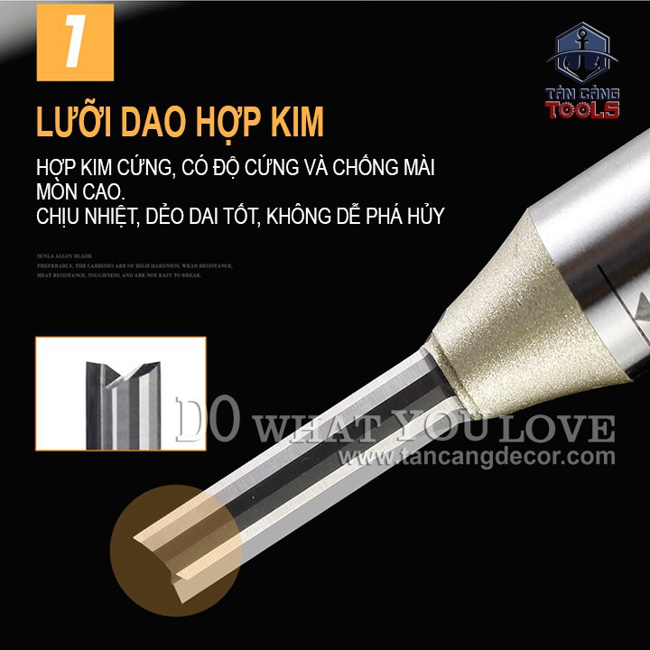 Mũi Router Móc Rãnh Arden 31.75 x 6.35mm Cốt 6.35 mm