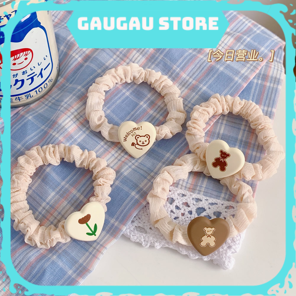 Dây Cột Tóc Hình Gấu Hoa Tulip Hàn Quốc