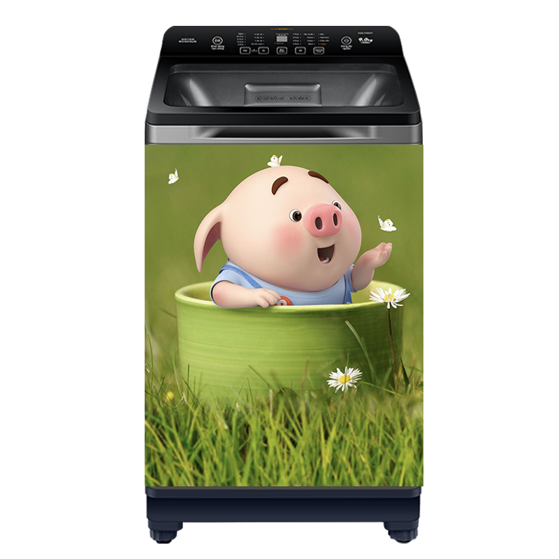 Decal dán máy giặt chất liệu cao cấp- Pig 2022