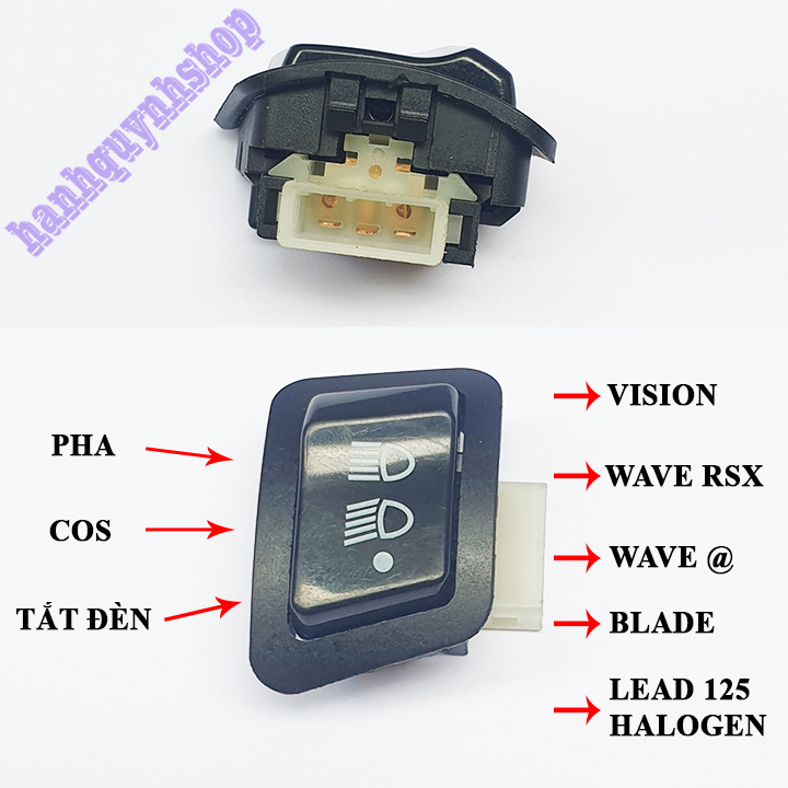 Công Tắc 3 Điểm Tắt Đèn – Pha - Cos Xe Honda Đời Mới