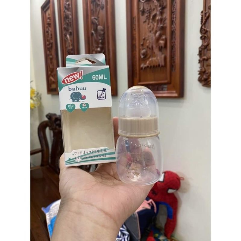 Bình sữa babuu cho bé sơ sinh 60ml, 125ml, 250ml núm siêu mềm