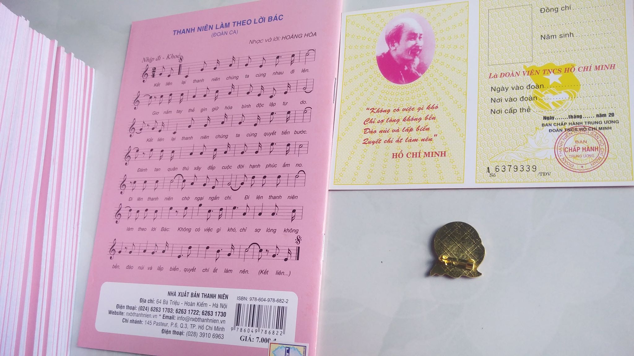 Combo bộ sổ đoàn thẻ đoàn huy hiệu đoàn