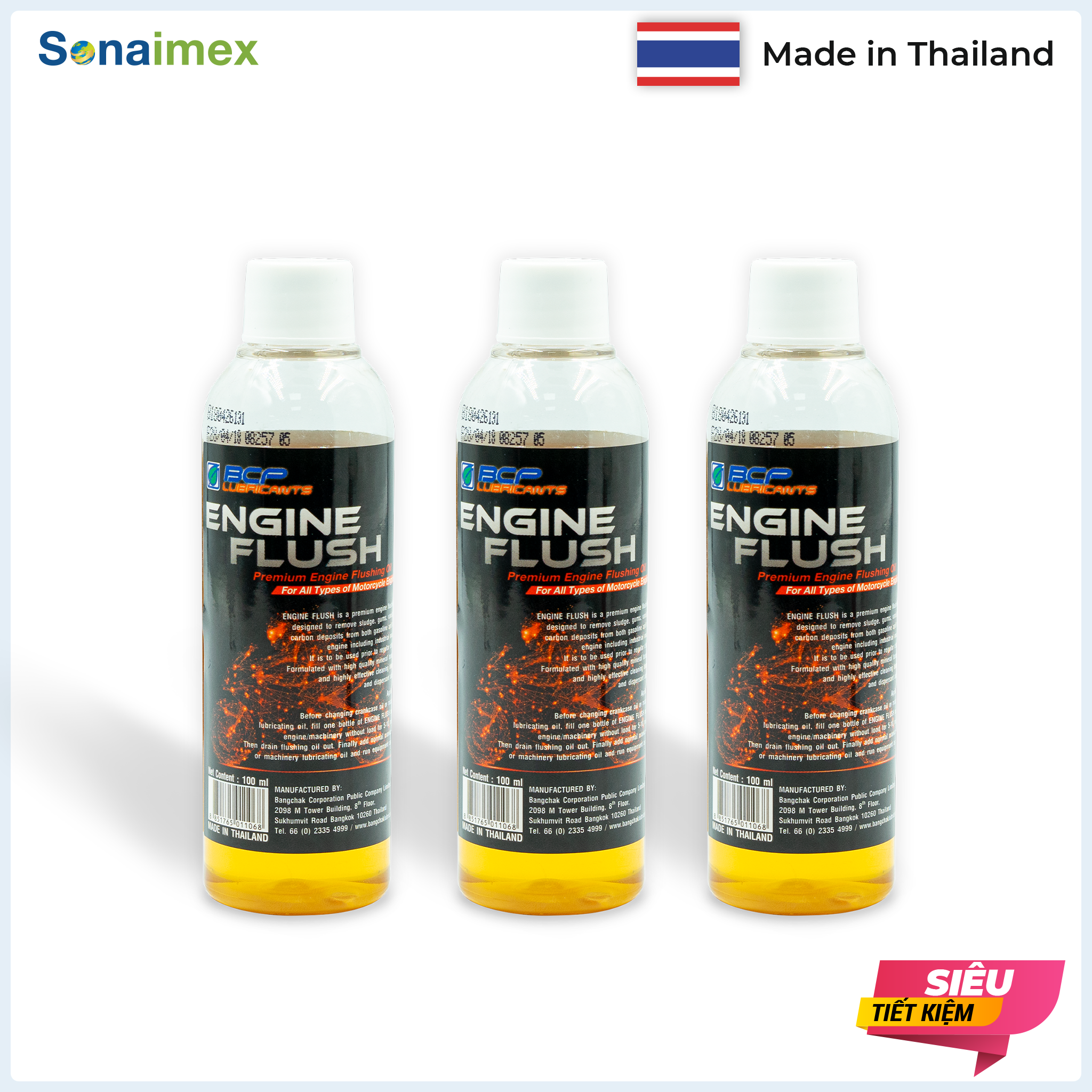 Combo 3 chai súc động cơ xe máy, vệ sinh động cơ xe máy, dung dịch vệ sinh động cơ xe máy, súc rửa động cơ xe máy thái lan engine flush 100ml siêu sạch, an toàn