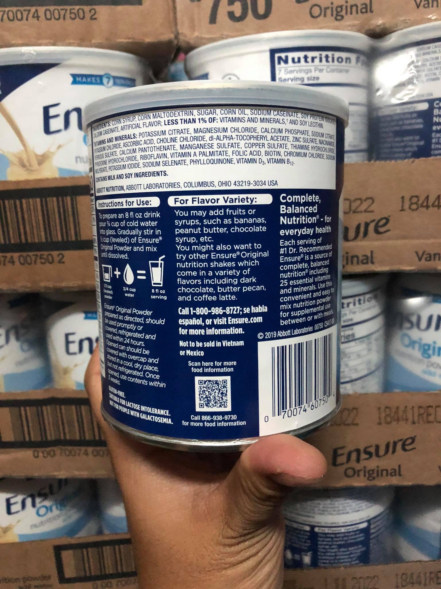 [HCM]Sữa Ensure Mỹ Original Nutrition Powder Mẫu 397g [Date 2023]