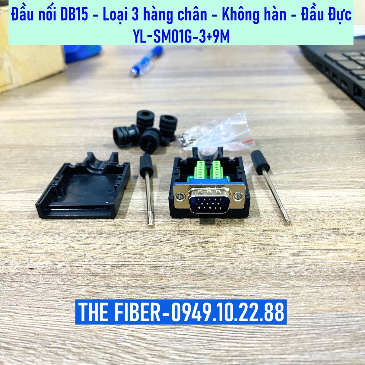 Đầu nối db15 loại 3 hàng chân vga 3+9 - loại không hàn - đầu đực/cái