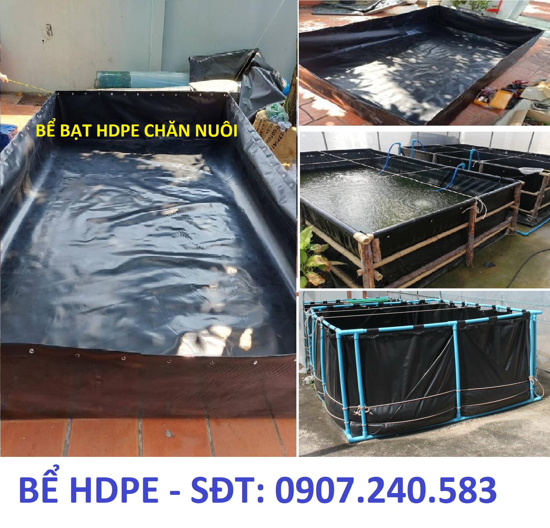 BỂ HDPE, CHĂN NUÔI ỐC, LƯƠN, ẾCH... BỂ BẠT CHỨA NƯỚC.