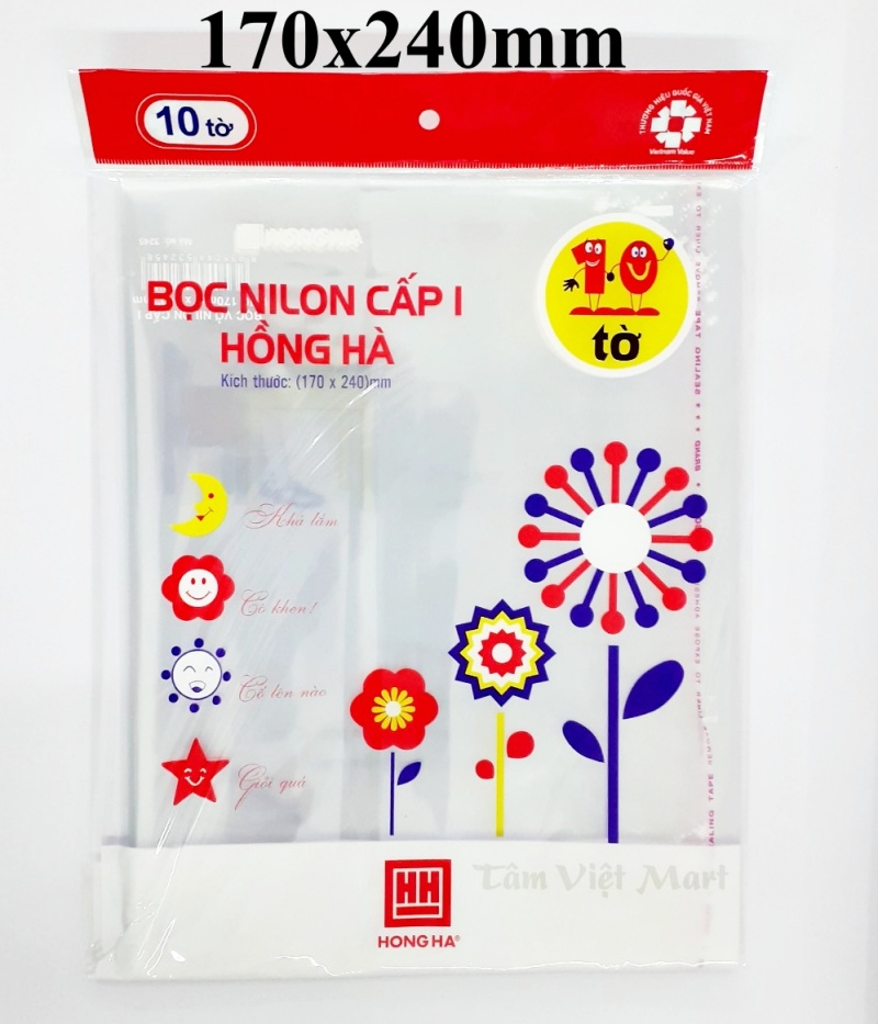 Bọc vở nilon Hồng Hà(Dùng cho học sinh Cấp 1 và Cấp 2)